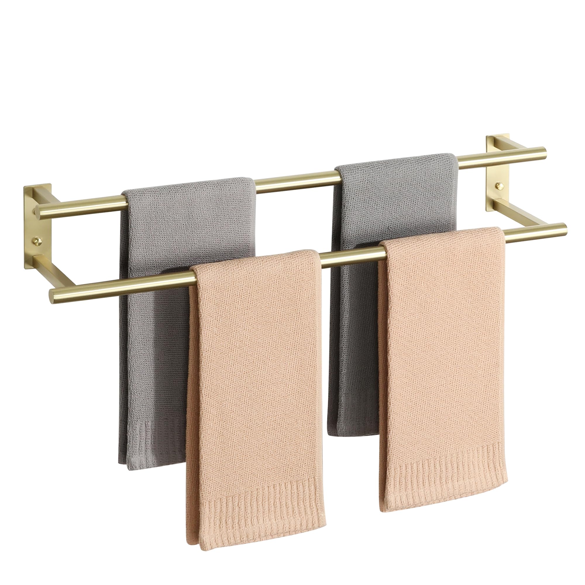 Mooche Handtuchhalter Wand 70CM,Doppelter Gästehandtuchhalter Gold,SUS304 Edelstahl Handtuchhalter Rostfrei und Langlebig, Handtuchständer Küche für Bad und Schlafzimmer