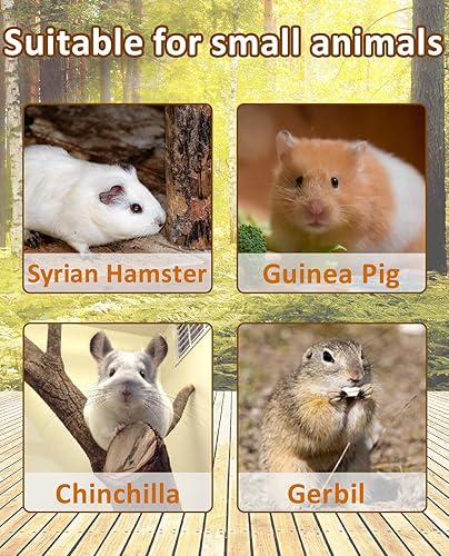 Miniatura 7 de BNOSDM Plataforma grande de madera para hámster con escalera, plataforma de pie de madera natural para hámsters sirios, conejillos de indias,