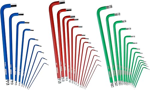 Miniatura 9 de ARES 44035 - Juego de llaves hexagonales de brazo largo de 35 piezas y llaves de estrella - Tamaños de llaves SAE, métricas y torx - Acabado cromado