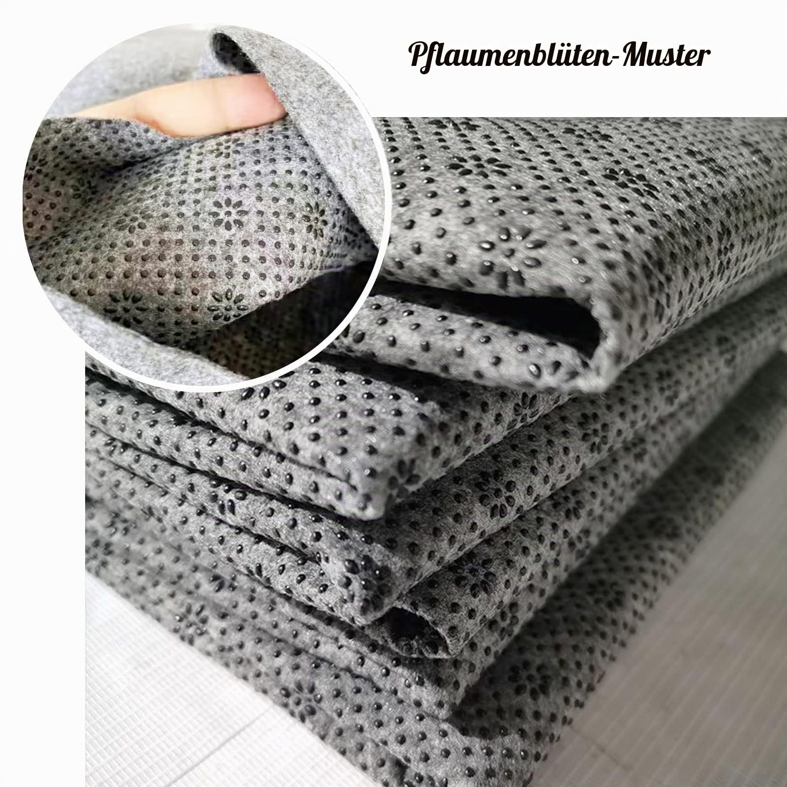 JoliJour Tufting Gewebe,1.8*4m Teppichunterlage,Rutschfestes Vinyl-Rückseite,Rutschfester Stoff mit Pflaumenblüten-Muster,für Primäre Tufting-Tücher,Teppich,Stanznadelgewebe,Rutschfestes Grundgewebe