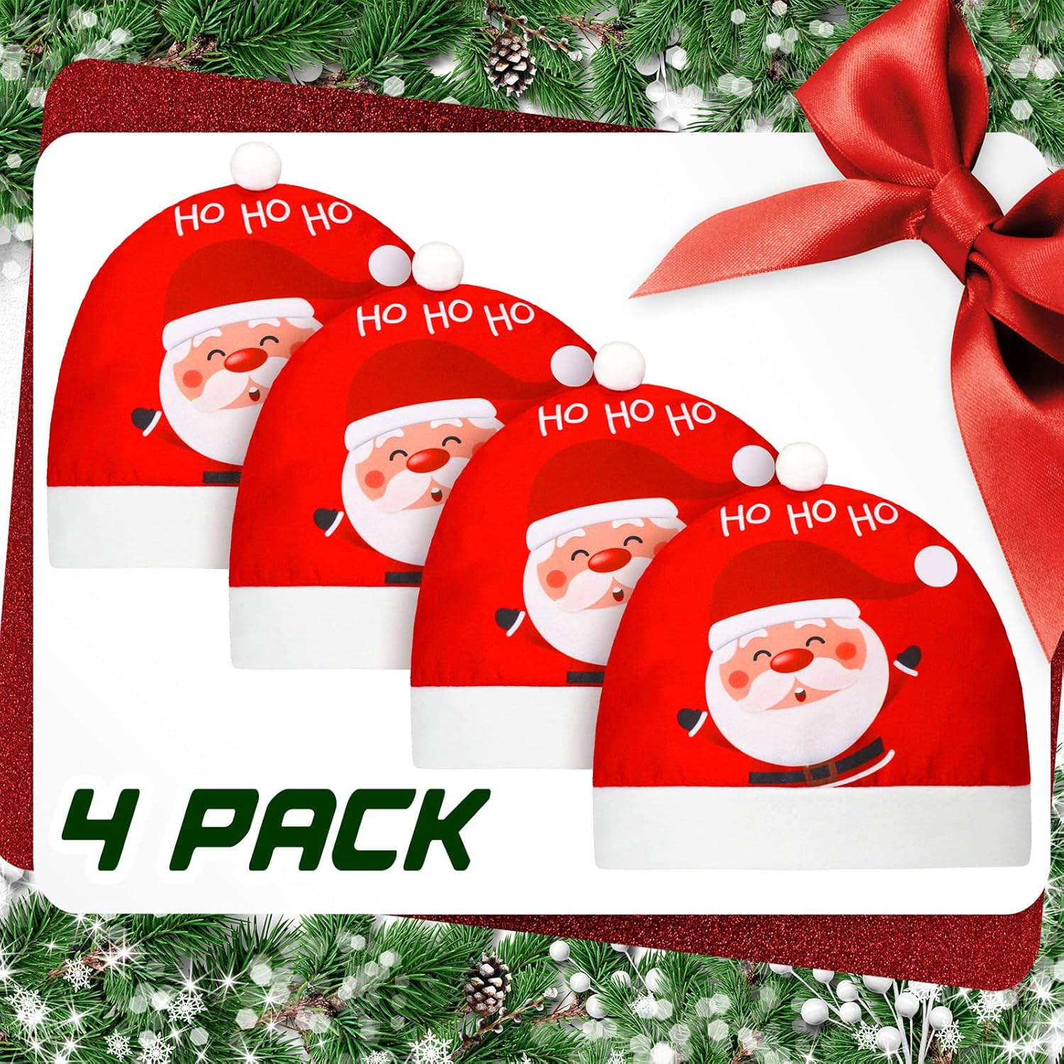 Buy Tallew 4 Pieces Santa Claus Hat Car Seat Headrest Covers Christmas Car Seat Decor Funny Car