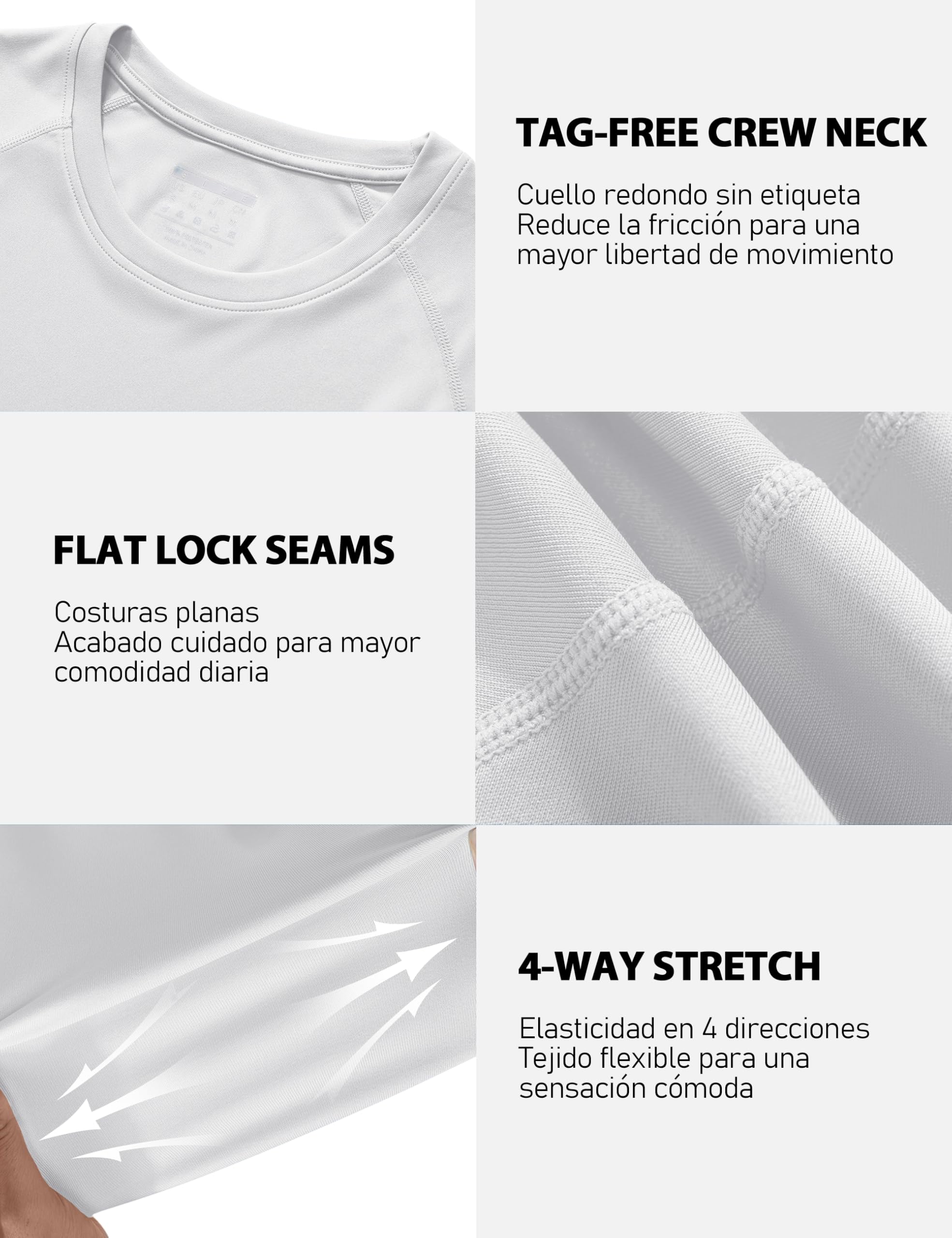 TACVASEN Tops de Manga Larga para Hombre Verano Camisetas de Protección Solar Camisa al Aire Libre Camisetas de Protección UV UPF 50+ Shirt Blanco