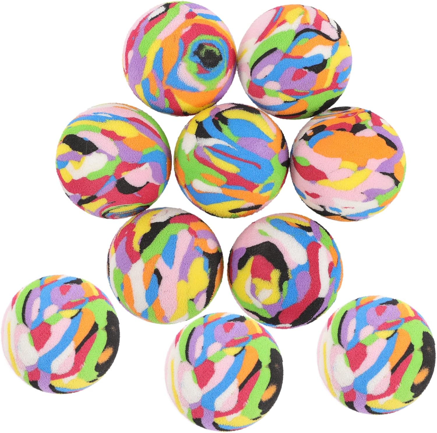 10Pcs Colorful Golf Practice Balls Elastic Wear-Resistant Indoor Training Balls for Boys and Girls Compact Reusable Exercise Accessory for Backyard Practicing