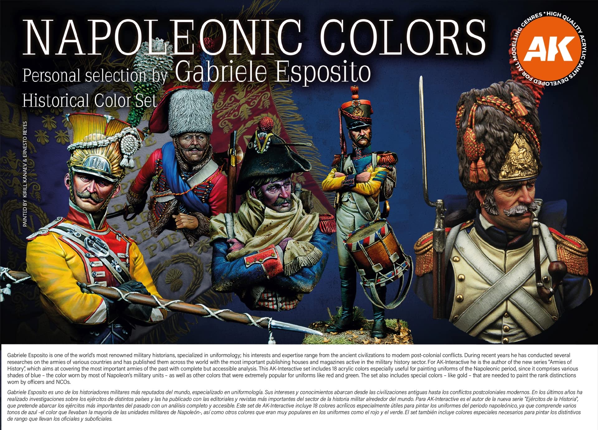 AK Acrylics 3Gen AK11772 HISTORICAL COLOR SET: NAPOLEONIC COLORS - SIGNATURE SET ESPOSITO (18x17ml)