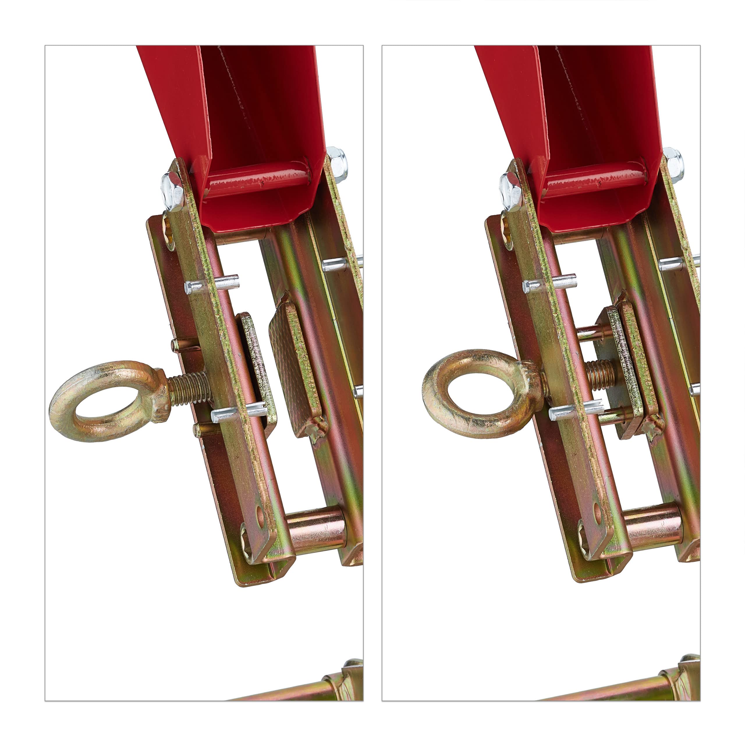 Relaxdays Chevalet sciage, Support pour tronçonneuse, protège-Guide, Barre Mesure Coupe, Charge Max. 120 kg, métal, doré