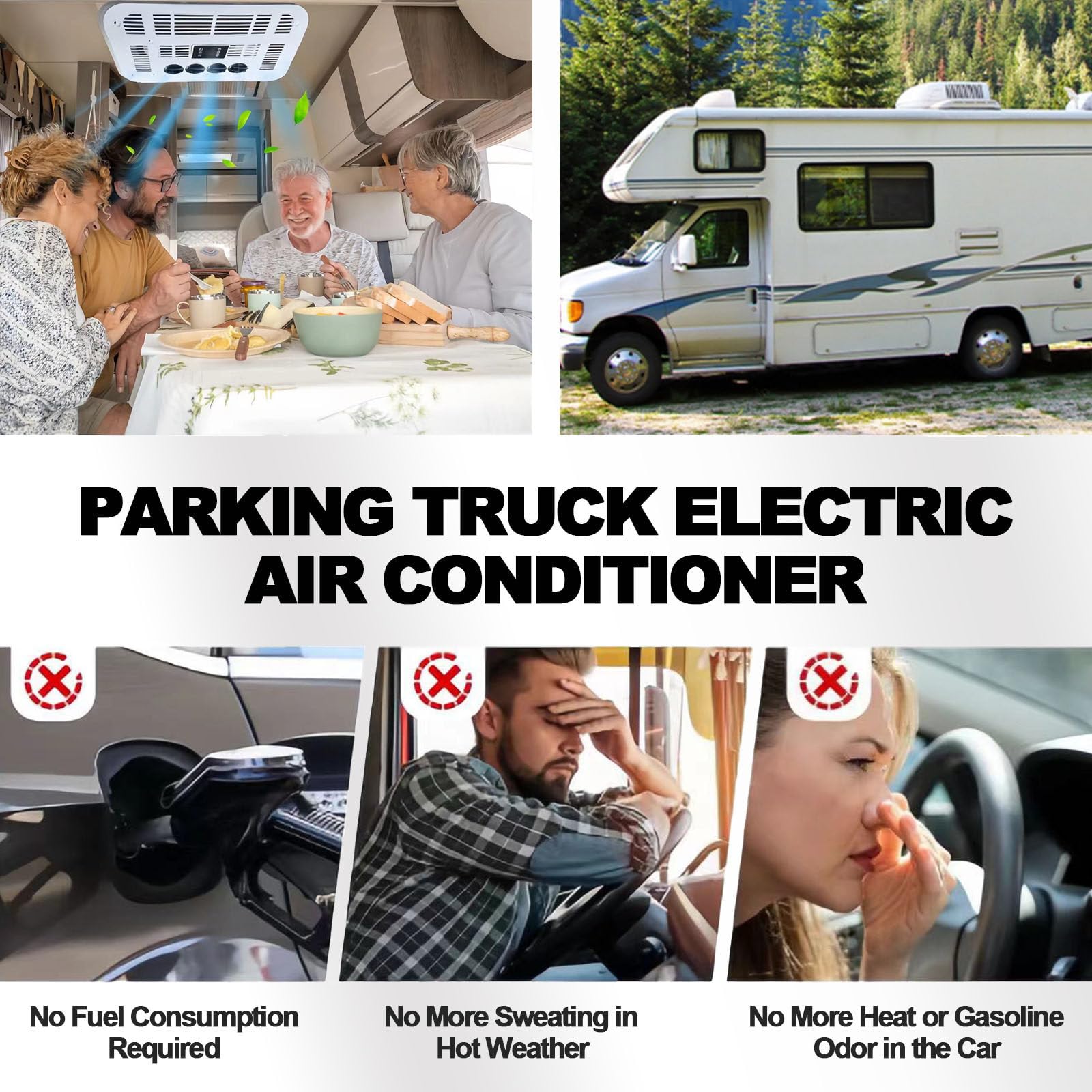 Condizionatore d'aria universale per camper, refrigeratore CC 12 V/24 V, silenzioso, con telecomando per installazione sul tetto