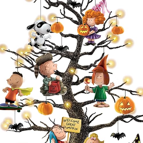 Miniatura 3 de The Bradford Exchange - Peanuts It's The Great Pumpkin - Árbol de mesa iluminado para Halloween con luces