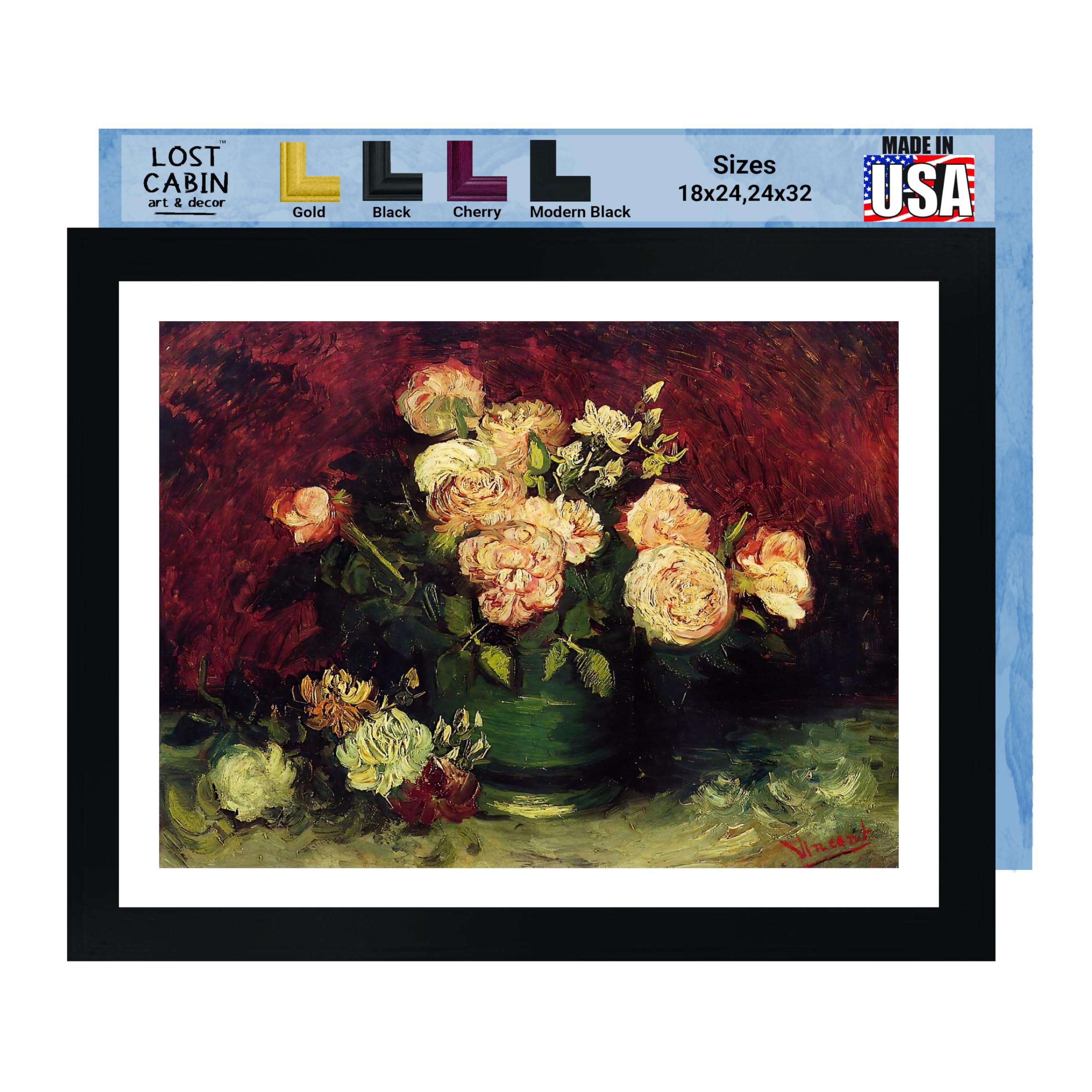 ヴィンセント・ヴァン・ゴッホによるロストキャビンレッドポピー&デイジー| ヴィンセント・ヴァン・ゴッホによるロストキャビンレッドポピー&デイジー|