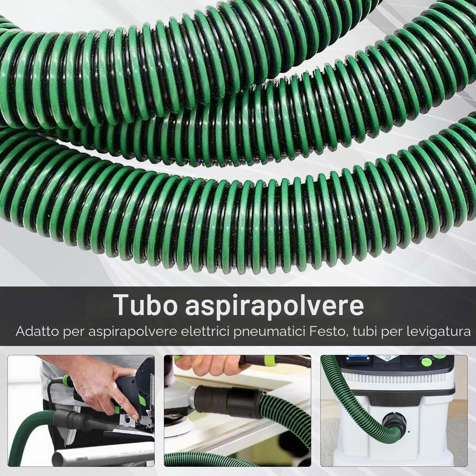 Tubo di Aspirazione Della Polvere, Tubo flessibile di aspirazione Ø 35 mm compatibile con Festool-Dust Collection Hose Antistatico per Aspirapolvere D27 Accessori per aspirapolvere