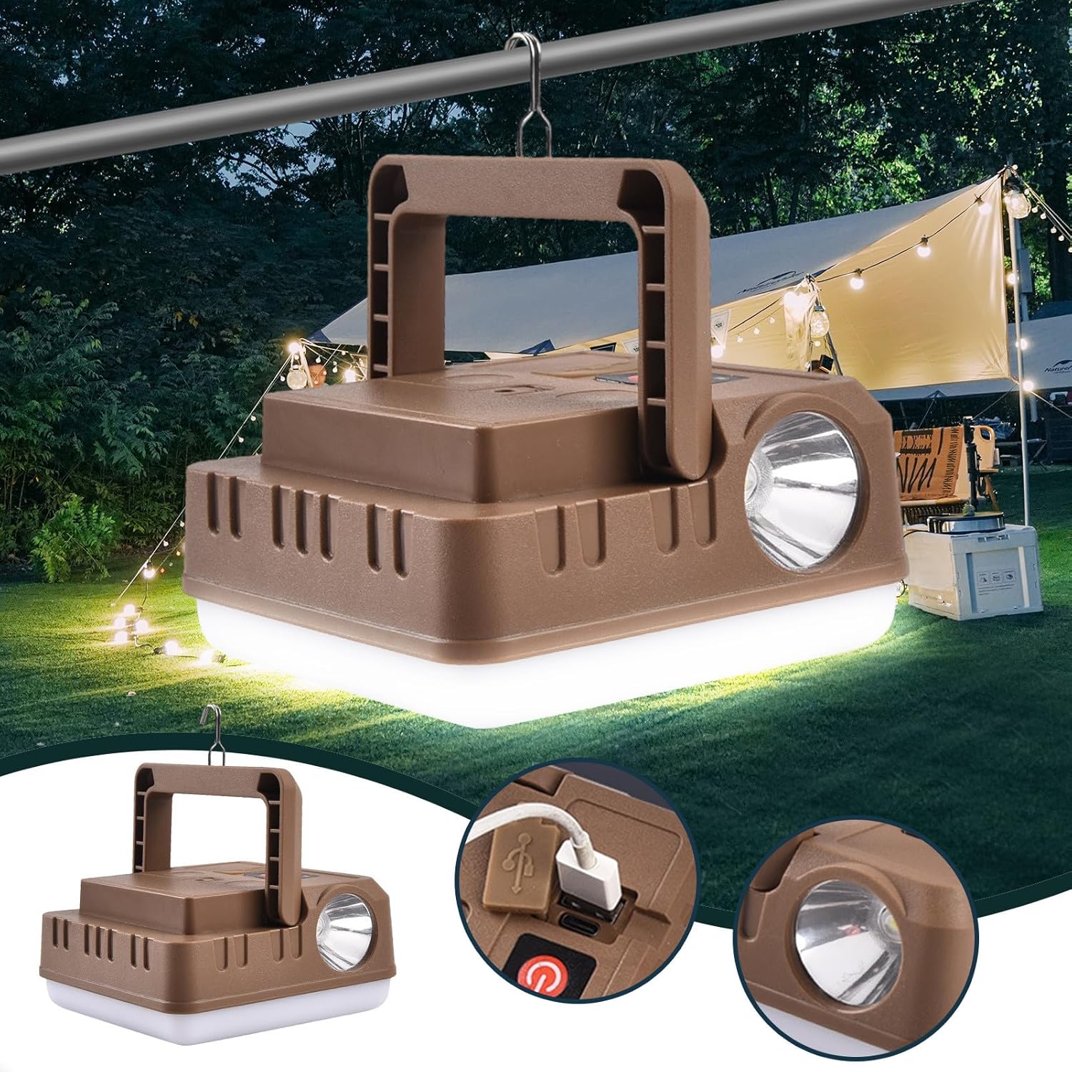 LED Camping Lantern Rechargeable, Camping Light Outdoor