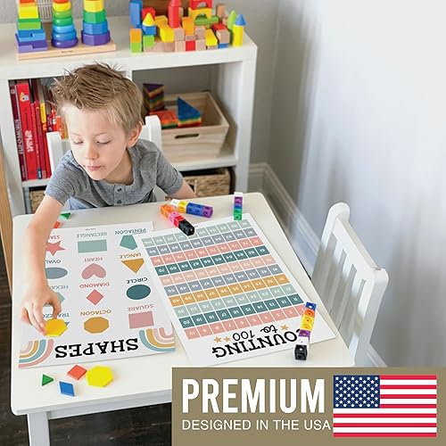 Miniatura 24 de Hadley Designs 16 carteles educativos para niños pequeños de 1 a 3 años, carteles laminados de aprendizaje para preescolar y jardín de infantes