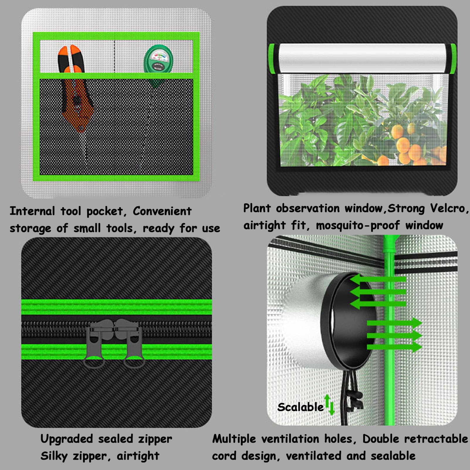 Armario de cultivo pequeño de 70 x 70 x 160 cm para el cultivo de plántulas en interiores. Armario de cultivo para hongos resistente al agua y a la luz, con luz LED