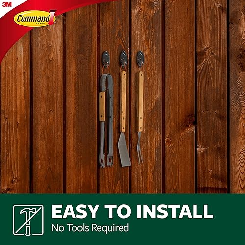 Miniatura 4 de Command Hooks, Black, 3 lb Capacity Outdoor Water-Resistant Strips 2-Hooks 4-Strips Damage-Free