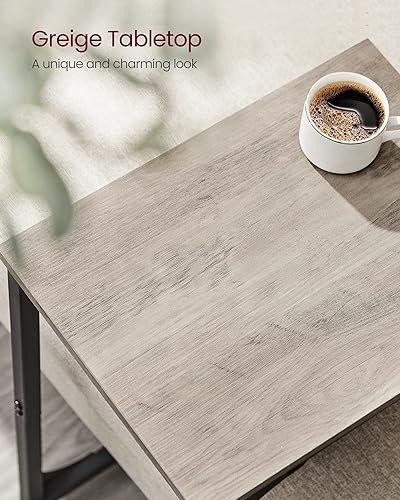 Miniatura 10 de VASAGLE Juego de 2 mesas auxiliares en forma de C, mesa auxiliar pequeña para sofá, mesa de sofá con marco de metal para sala de estar, dormitorio,