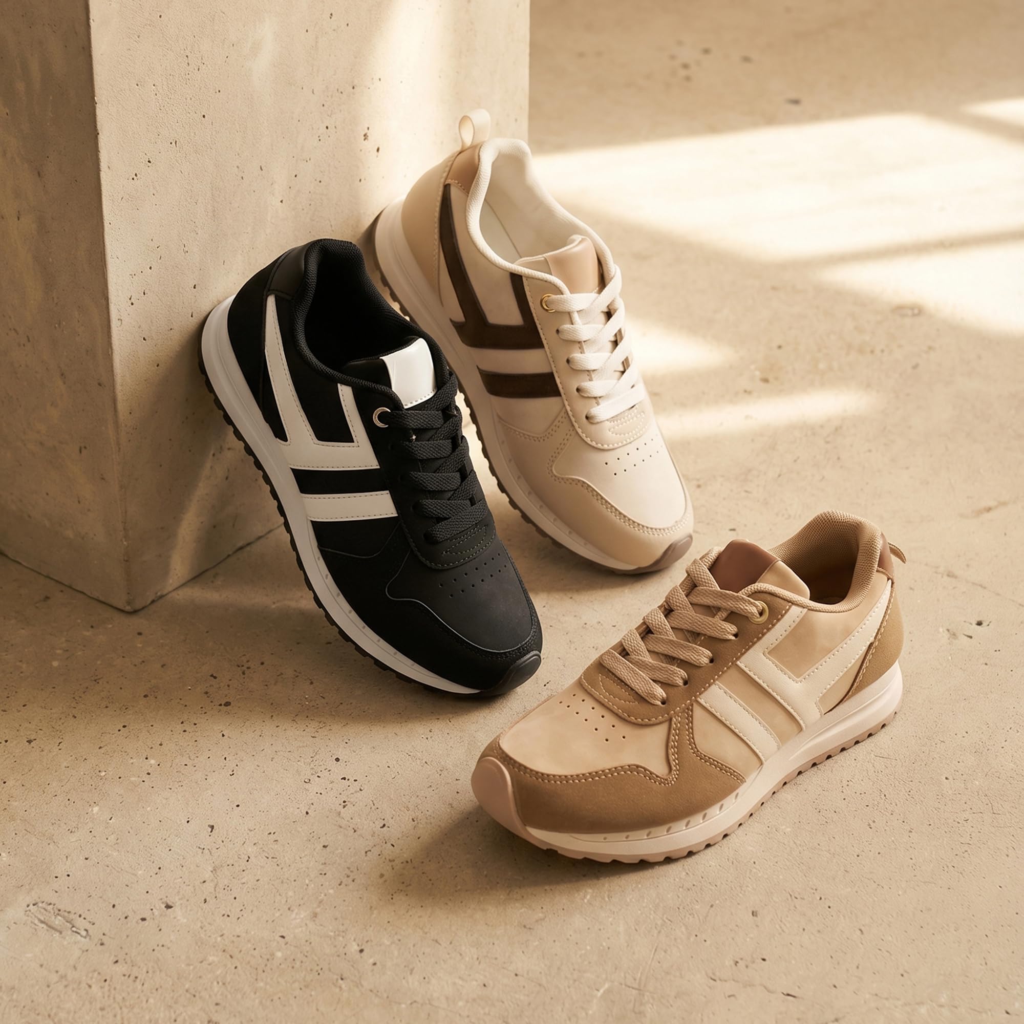 JOMIX Damen Turnschuhe Retro Sneakers Bequem Casual Laufen