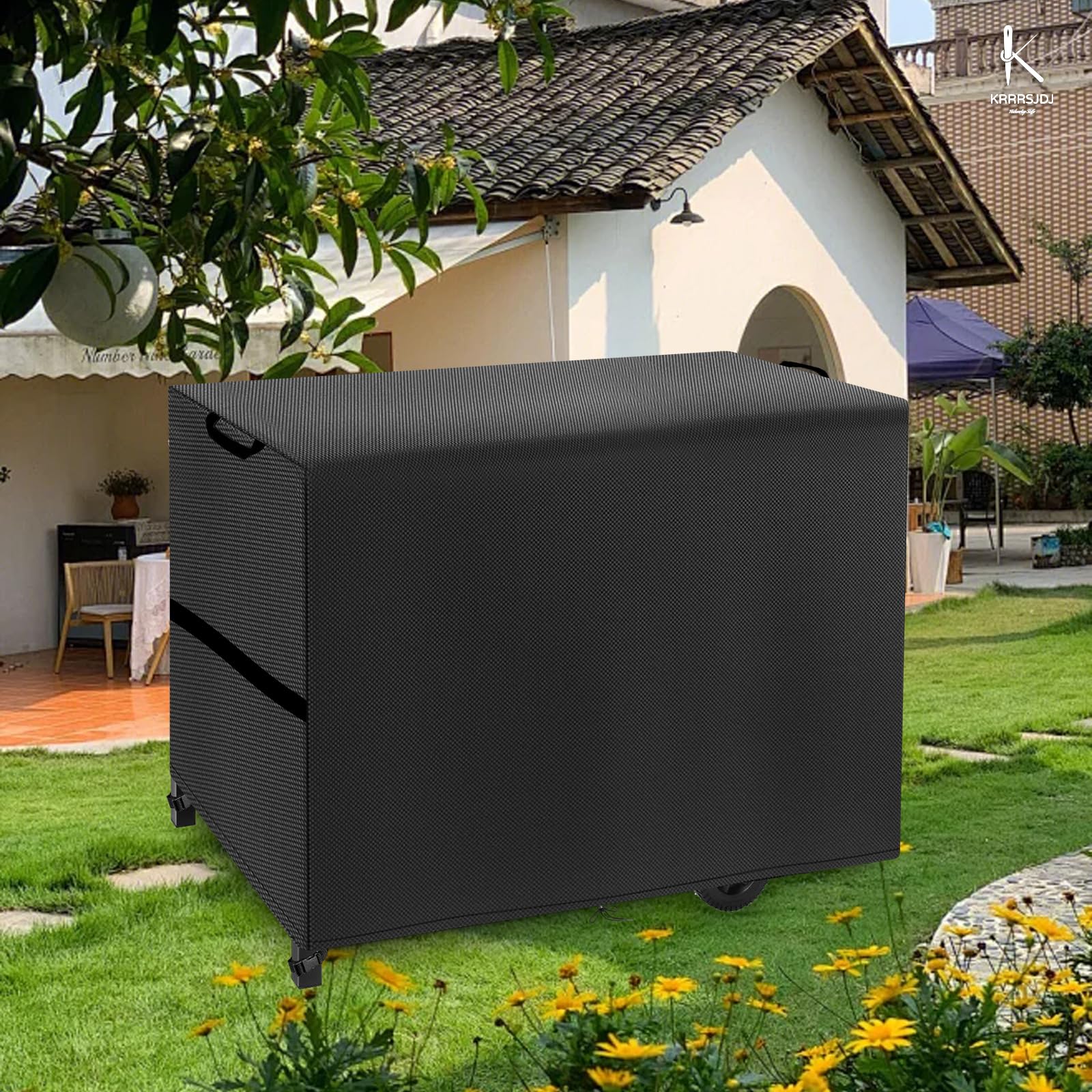 Housse Protection Chariot Plancha Imperméables,Dimension 100x60x90cm,Bache pour Chariot Plancha Coupe Vent,Couverture Chariot Plancha avec Cordon et Poignée,Tissu Oxford 420D (100 * 60 * 90cm,Noir)