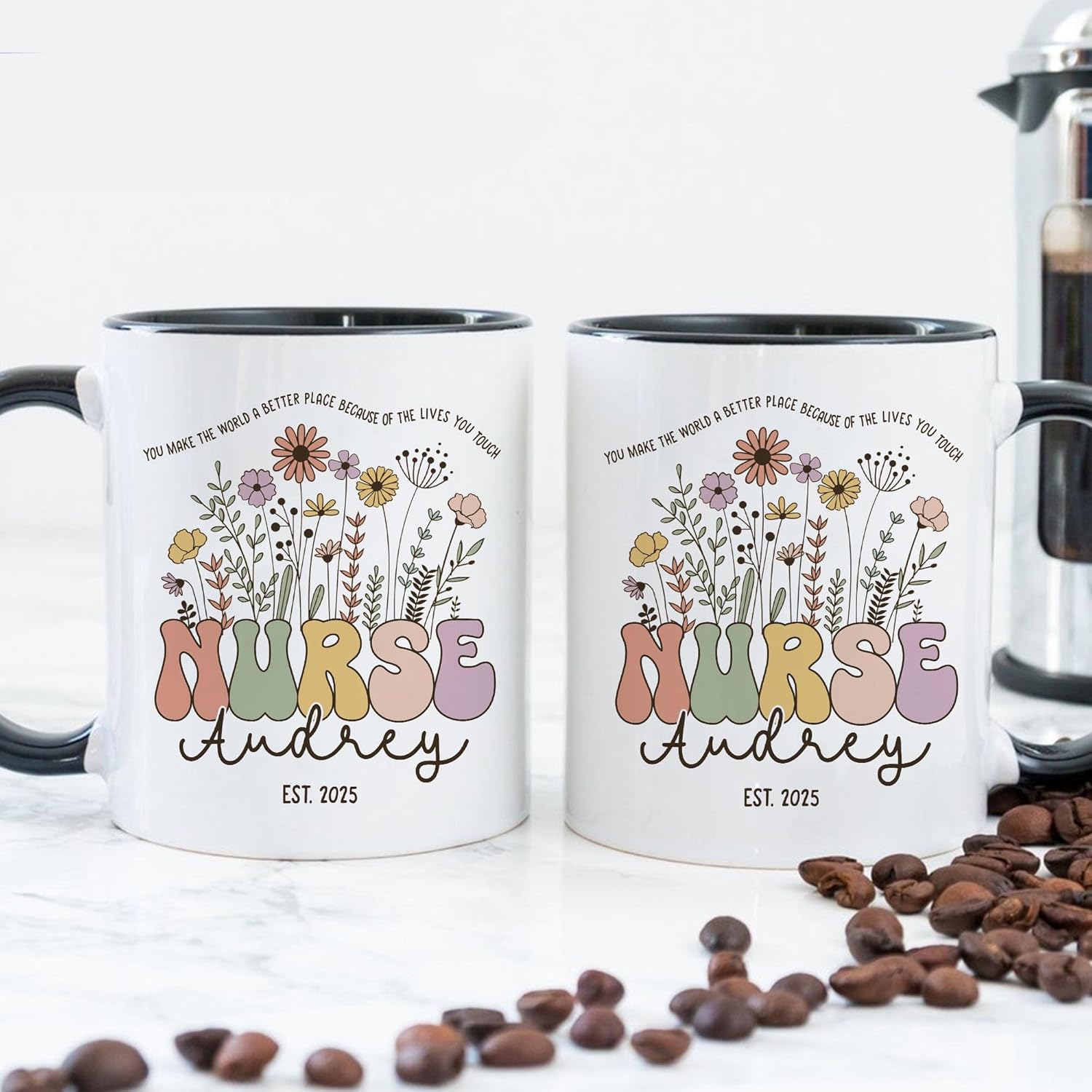 Nurse Mug, Personalized Graduation Nurse Gifts for Women, Mothers Day Appreciation Thank You Gifts for Daughter Sister Friends, Retirement Coffee Mug for Mom 11oz 15oz Coffee Cups - Image 9