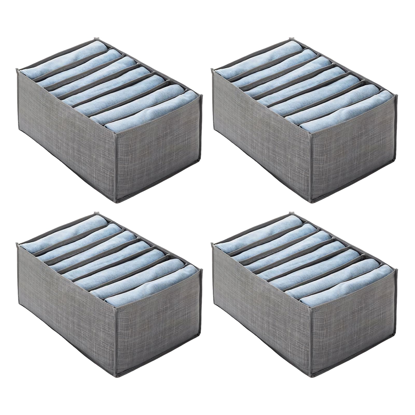 Qusinfc 4 Pieces Space Saving Folding Storage Bins Ideal for Bedroom Bathroom and Baby Items Socks Storage