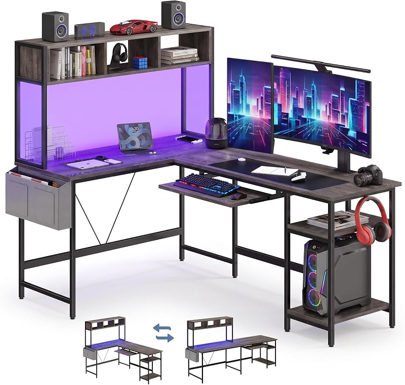 DUMOS 67" L Shaped Gaming Desk