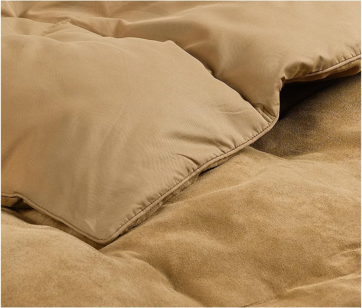 Blue Ridge Home Fashions Microsuede Feather Full/Queen Comforter Set, Camel
