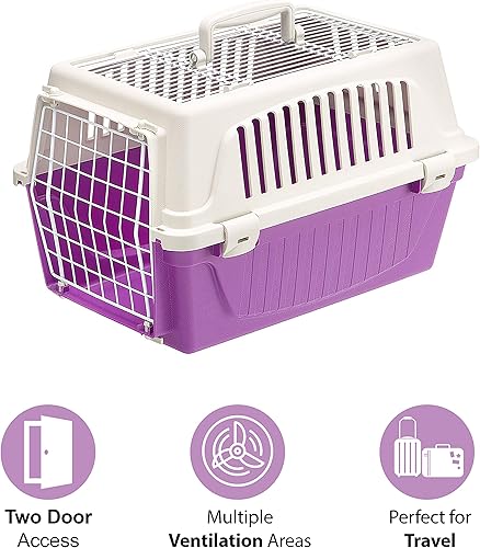 Miniatura 13 de Atlas Pet Carrier Transportador de mascotas pequeño para perros y gatos con acceso superior y puerta delantera