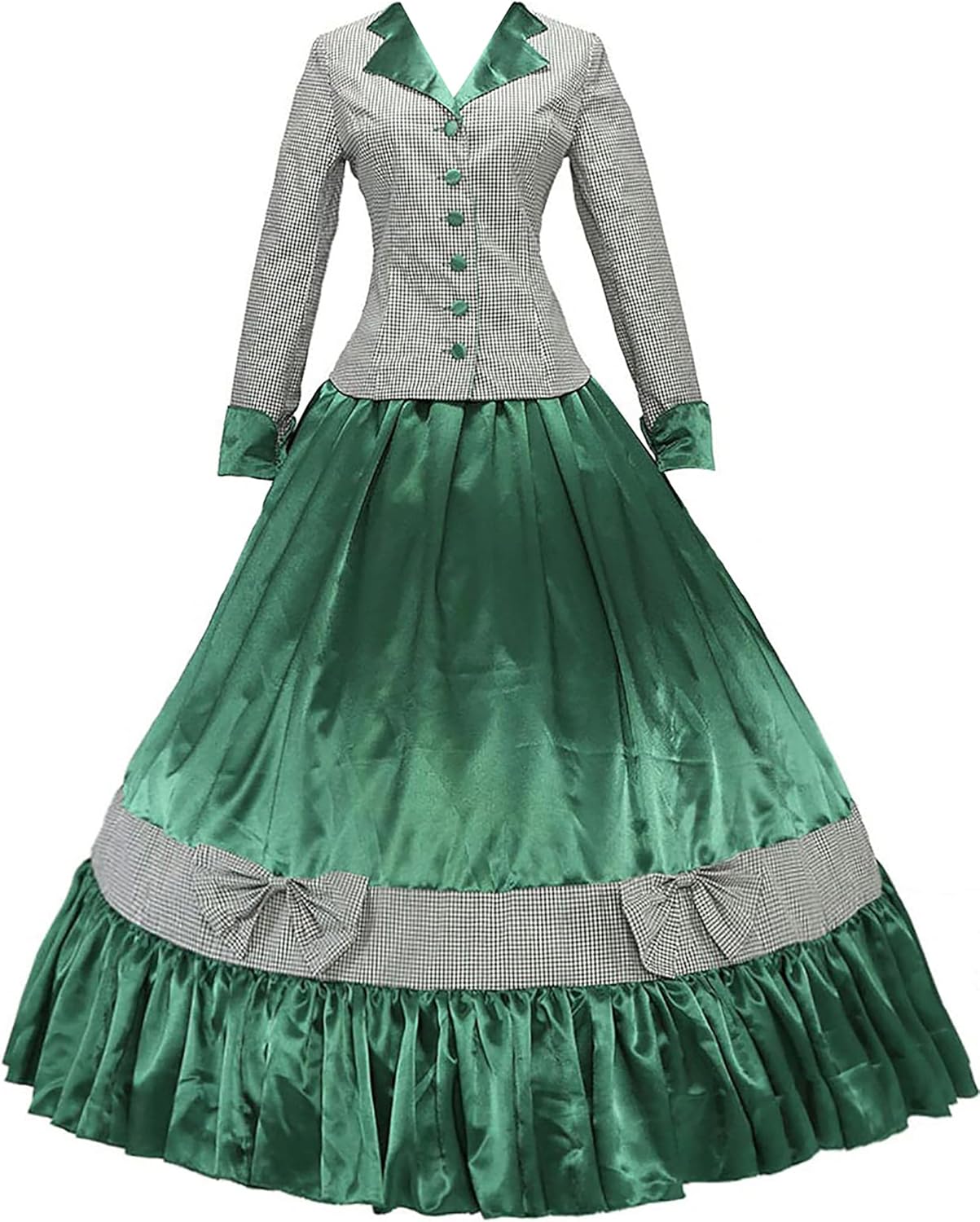 CASF Civil War Country Lolita Victorian Tartan Plaid Masquerade Theme Ball Gown Dress