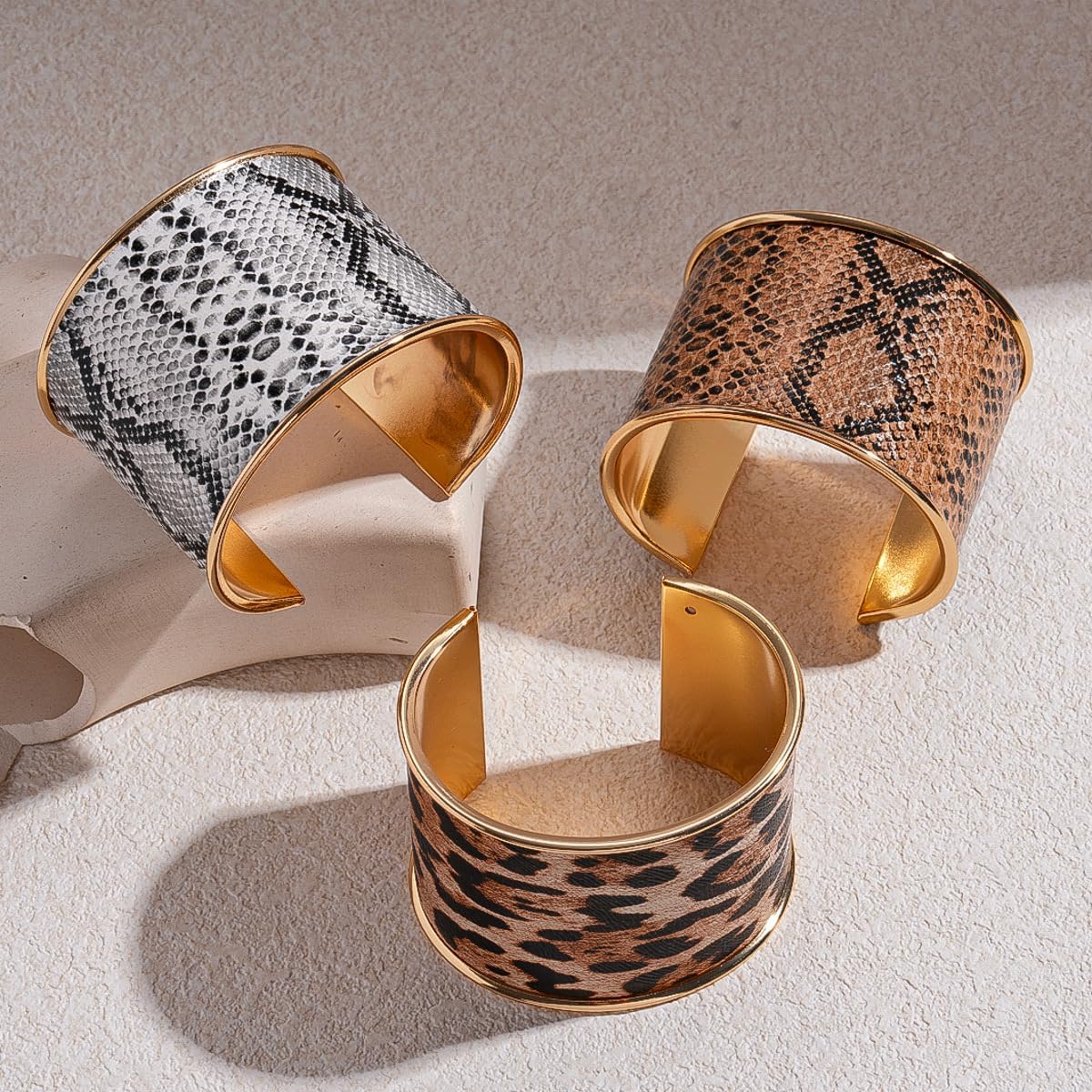 Leopard Print Bracelet for Women Wide Cuff Open Leopard Print Bangles Wide Chunky Open Bangle Bracelet Trendy Jewelry - Image 5