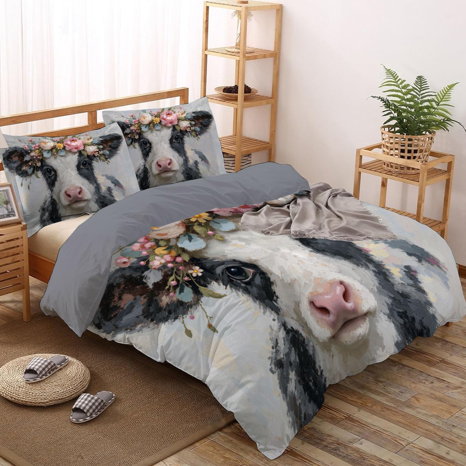 Copripiumino Matrimoniale Astratto Geometria Cane, Set di Biancheria da Letto Microfibra 3 Pezzi, Parure Copri Piumino 200x200cm e 2 Federa 50x75, Blu Scuro Copritrapunta con Cerniera