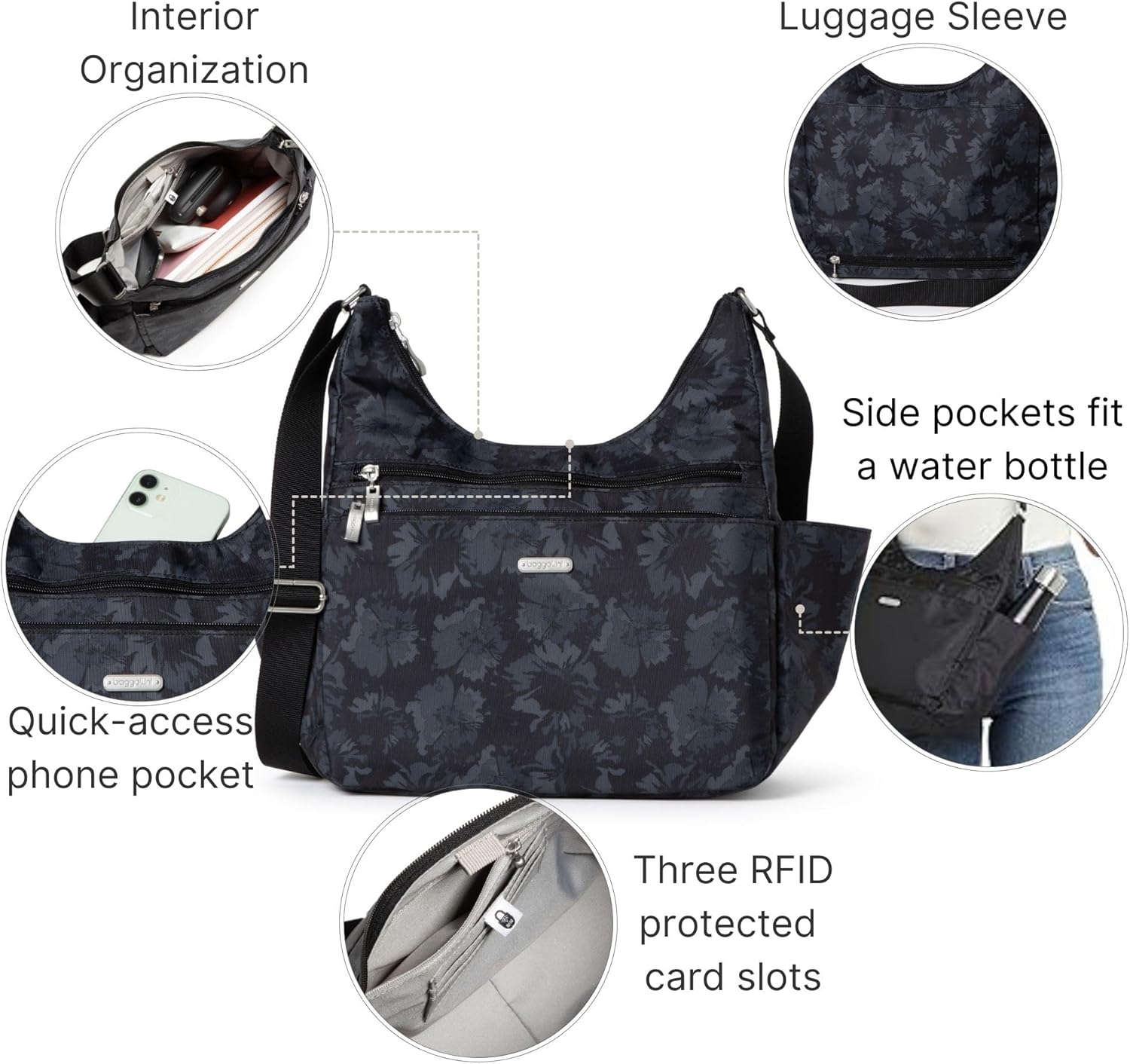 Baggallini Essential Hobo Crossbody - Image 2