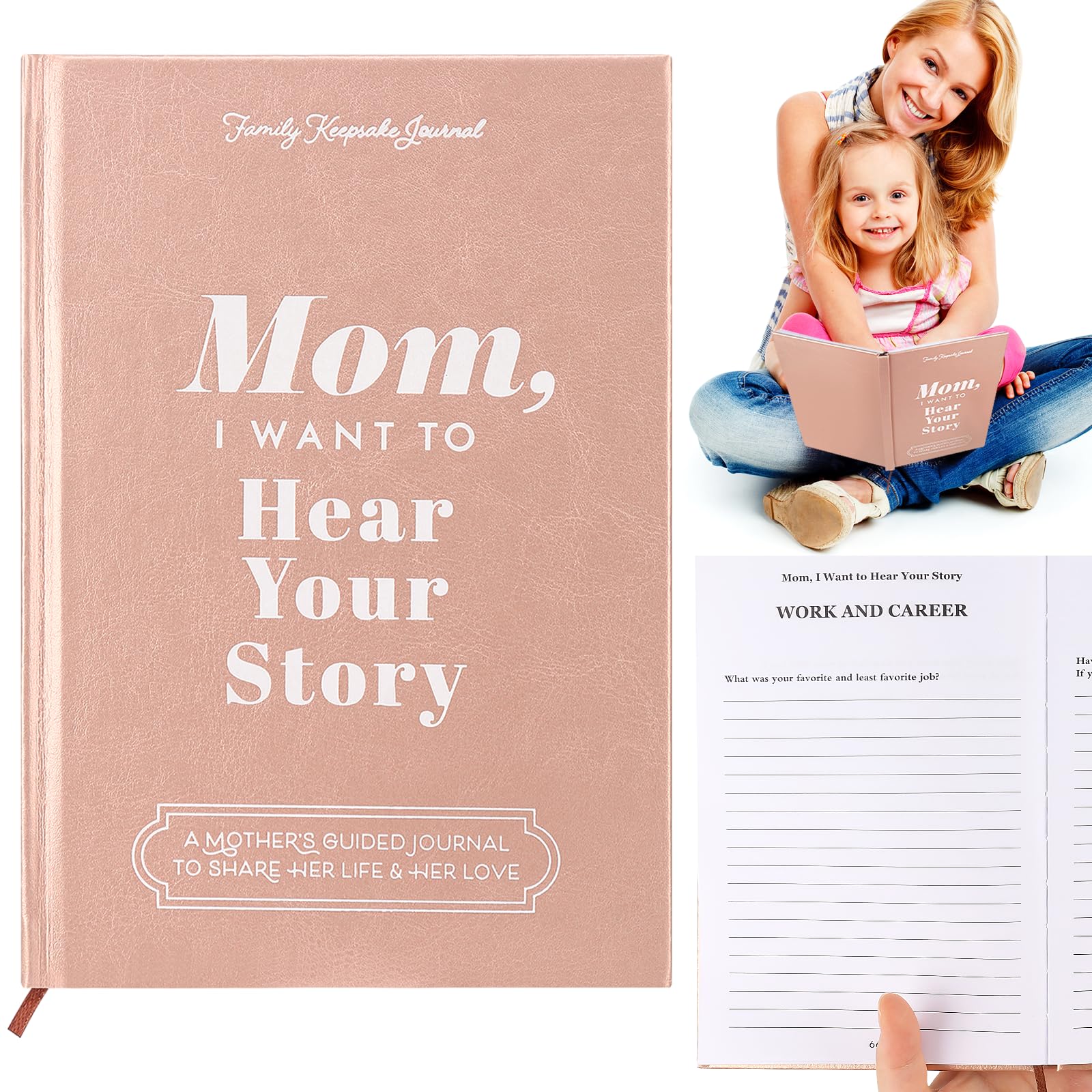 RZCOMP Mom,I Want to Hear Your Story:A Mother’s Guided Journal To Share Her Life & Her Love,Mom Journal Book and Memory Keepsake Book,Portable Journal Supplies & Mom Story Book