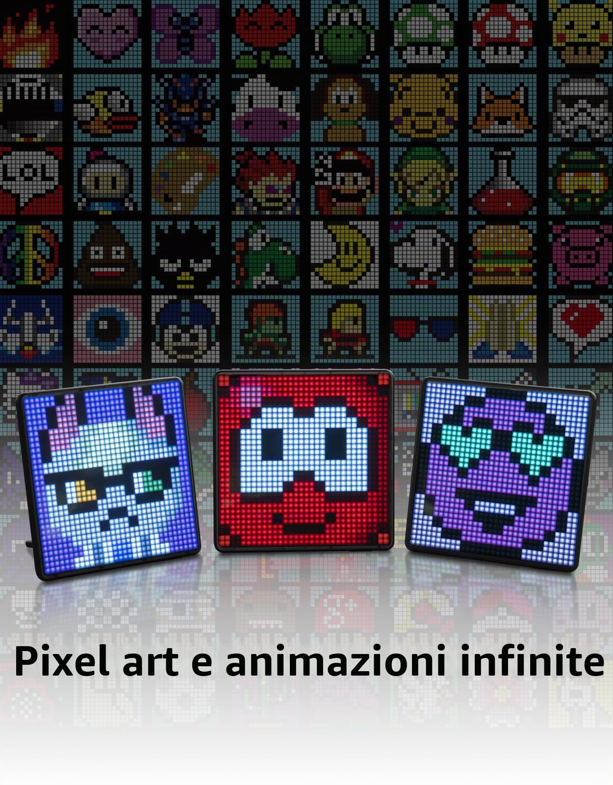 Divoom Pixoo Max Cornice Foto Digitale, APP Cellphone Control Display Con 32 X 32 Schermo LED Programmabile, Adatto a Album Foto, Accessori Casa
