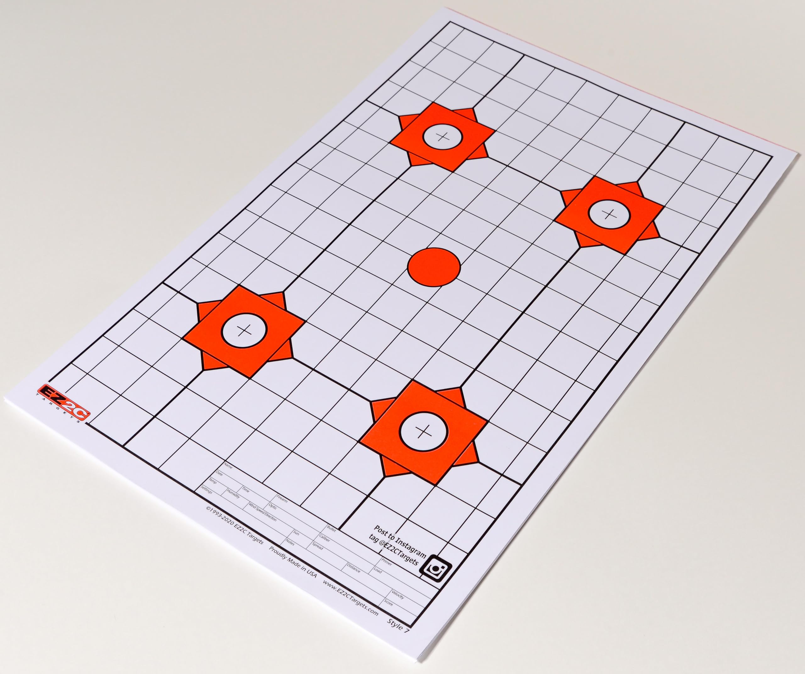 EZ2C Targets Four Bullseye Plus Sight in w/Grid