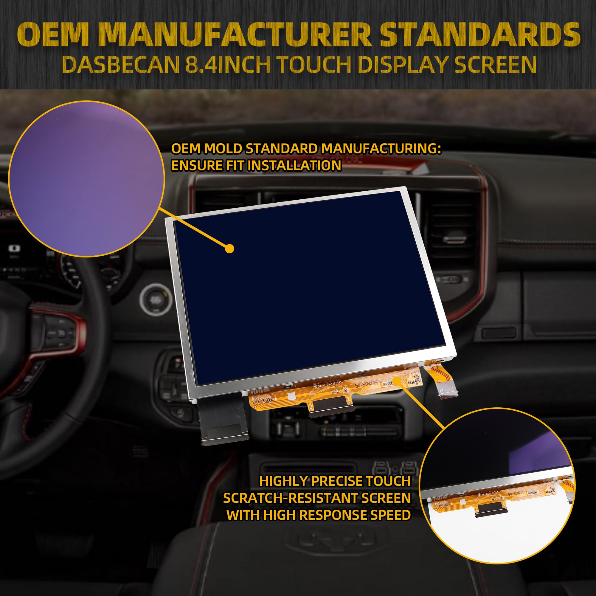 18-23 Replace for RAM 8.4 Uconnect 4C LCD MONTOR Touch-Screen Rado