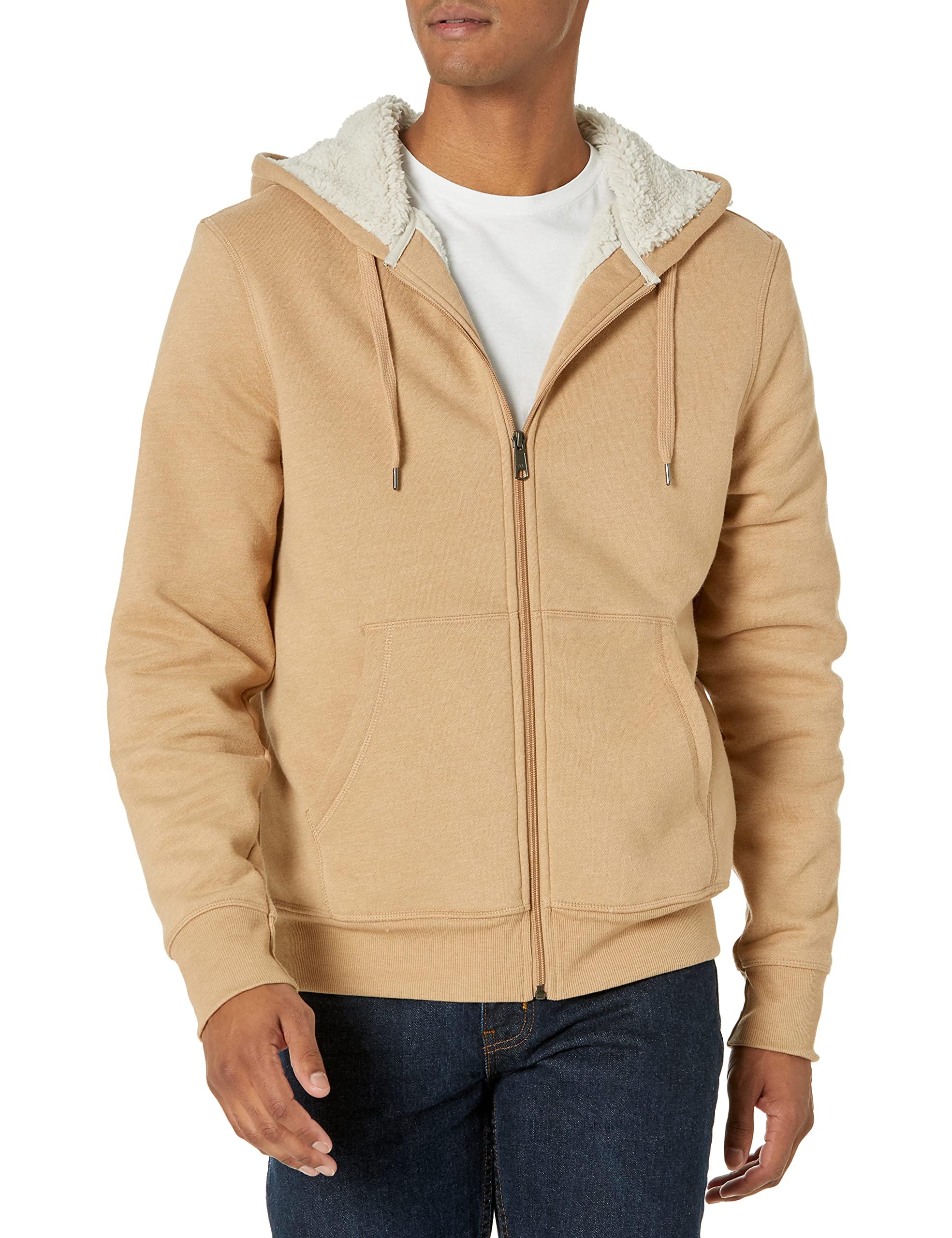 Amazon Essentials Herren Hoodie mit Sherpa-Futter und durchgehendem Reißverschluss