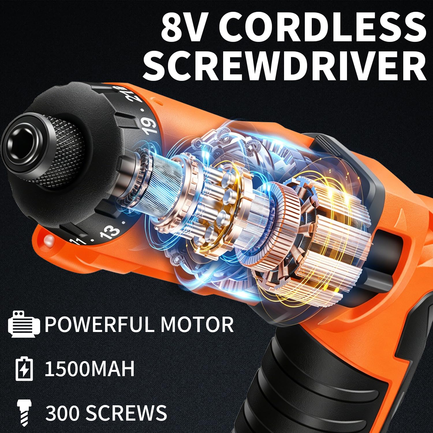 EnerTwist - Destornillador Inalámbrico Eléctrico, ET-CS-8