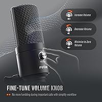 Vista 4 de FIFINE Micrófono USB, Micrófono de condensador de metal para grabar en MAC OS, Windows, Micrófono cardioide para laptop para grabar voces