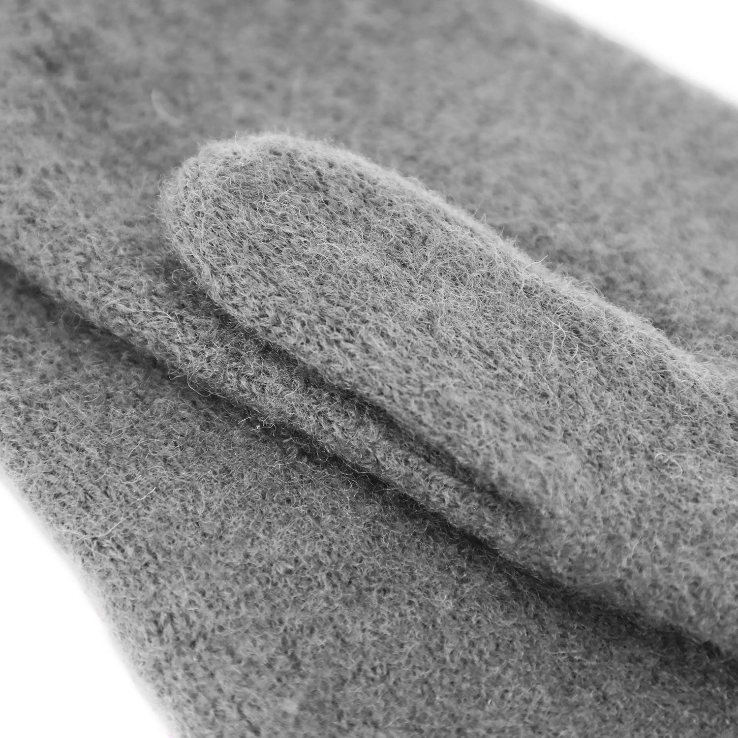 fiebig Mitten in pura lana con bordo in pelle | Guanto in lana fine per uomo e donna | Muffola In molti colori e dimensioni