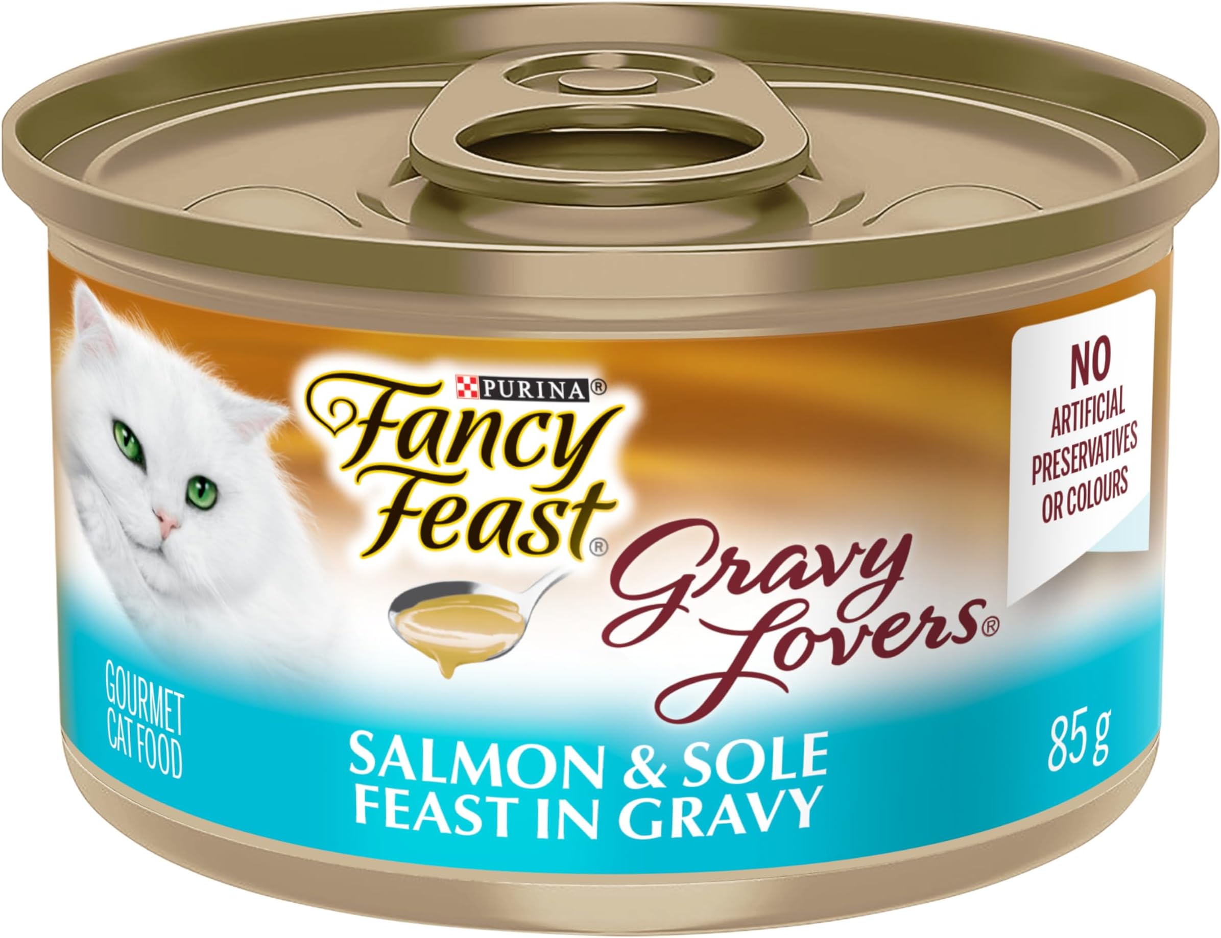 Fancy Feast Wet Cat Food, Gravy Lovers Salmon & Sole Feast in Gravy 85 g Can (24 Pack