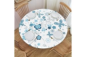 Snowflakes and Butterflies Round Tablecloth, The Perfect Fit for Your Round Table