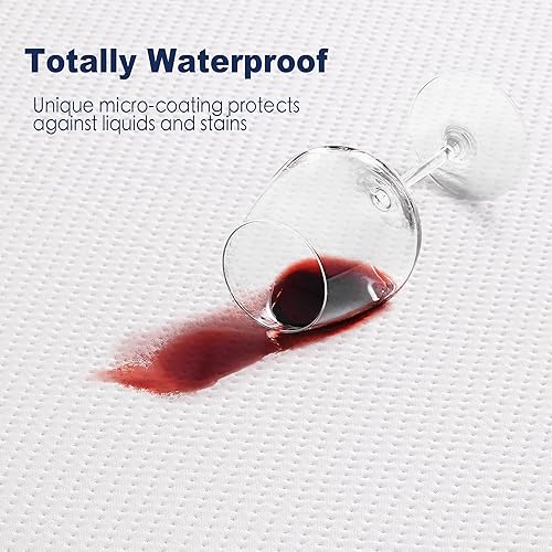 Miniatura 3 de Protector de colchón 100% impermeable, protector de colchón Tencel, sedoso suave y transpirable, funda de colchón refrescante ajustable de 18