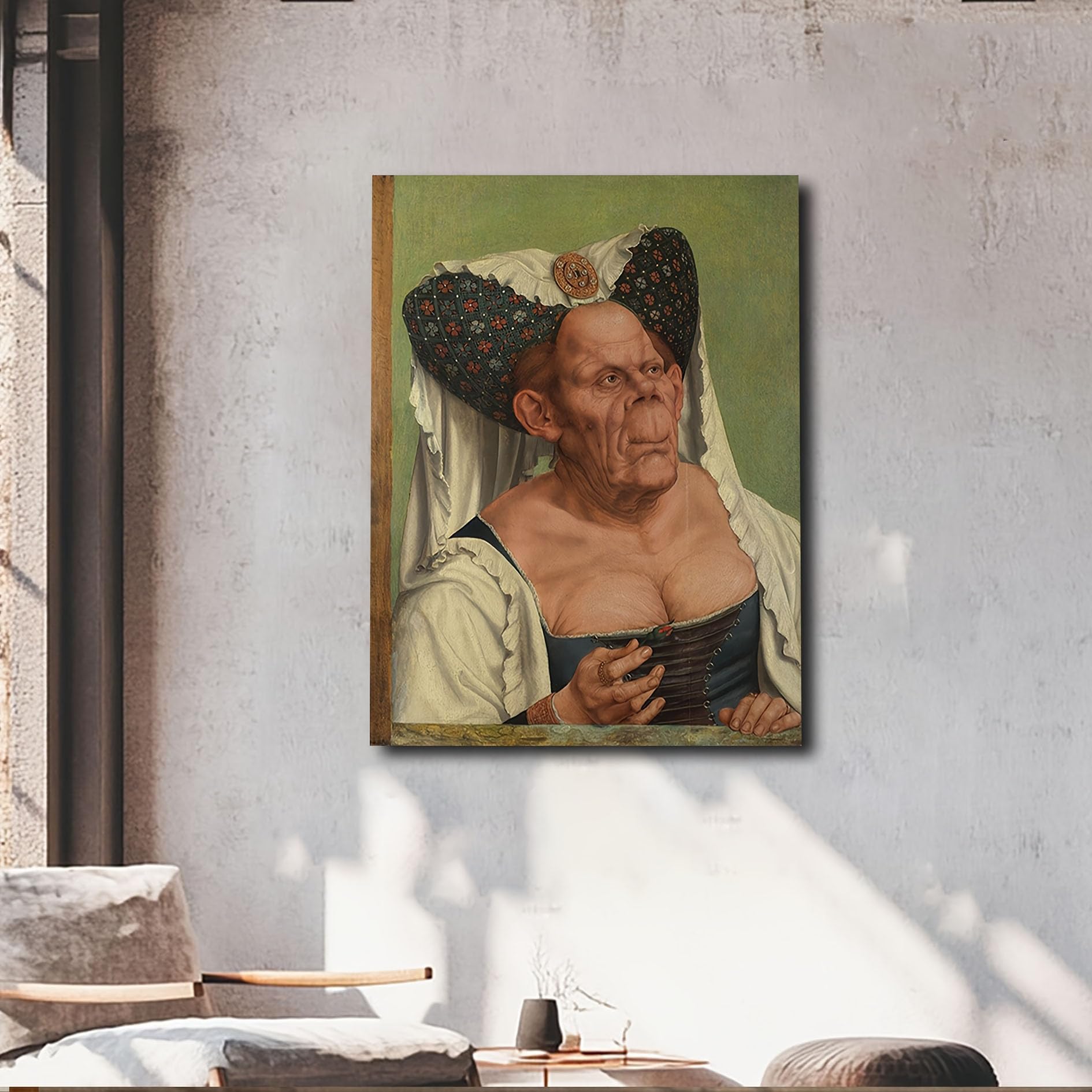 CWZBFEH 1pc The Ugly Duchess Canvas Print - Iconic Grotesque Old Woman Poster, for Living Room(45x60cm/No frame)