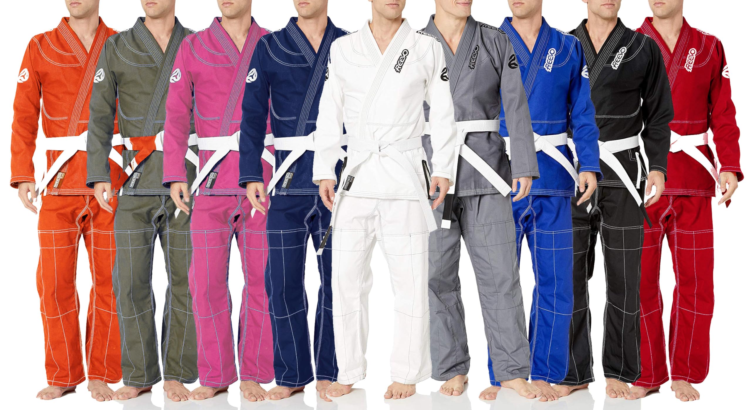 REEVO Guard Ultralight BJJ Gi for Kids and Adults - Brazillian Jiu Jitsu Uniform w/Free White Belt A5