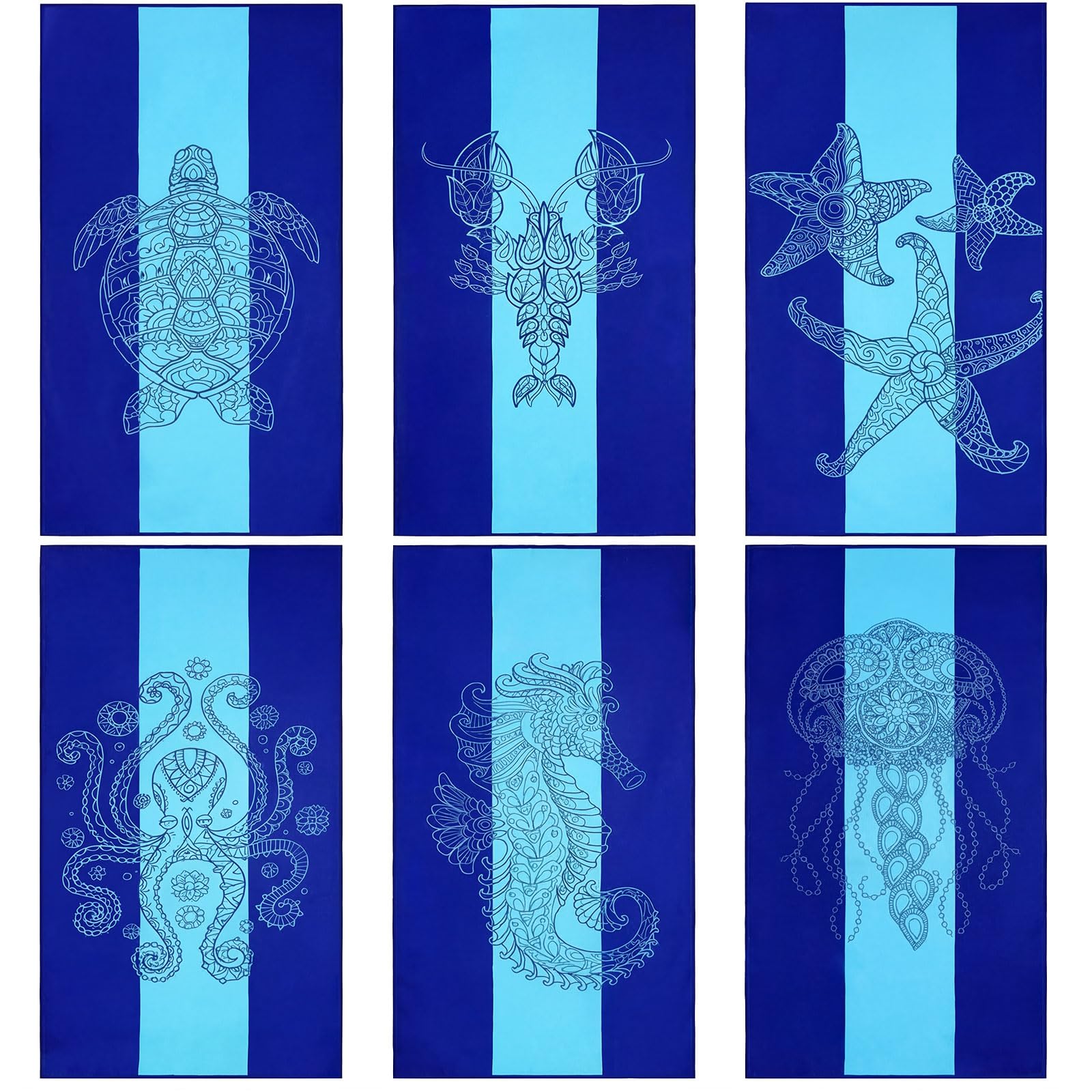 Photo 1 of FuWeave 6-Pack Oversized Microfiber Beach Towels