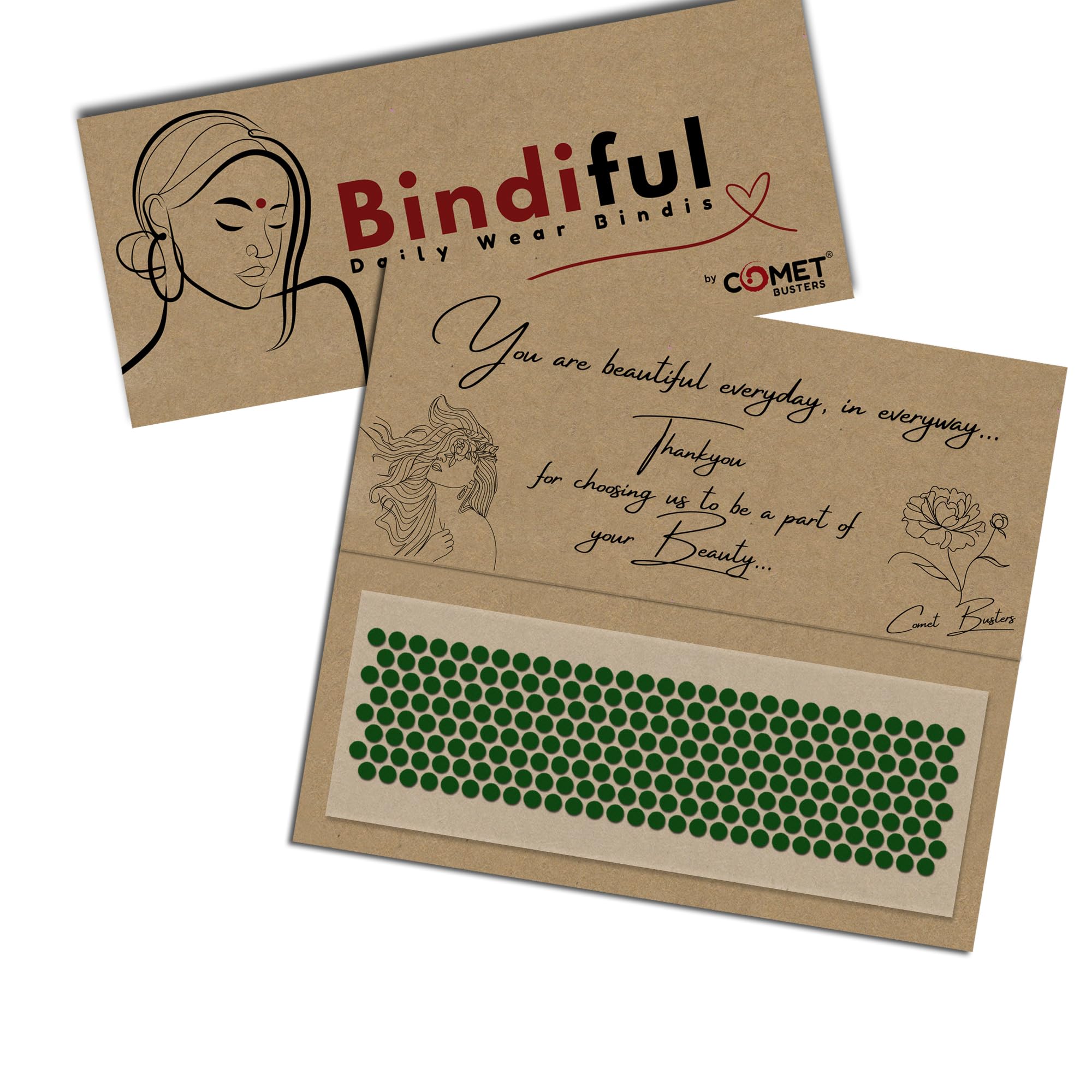 Bindiful Dailywear Velvet Dark Green Round Bindis for Women (4mm) (bf225) (Pack of 1)-image-30