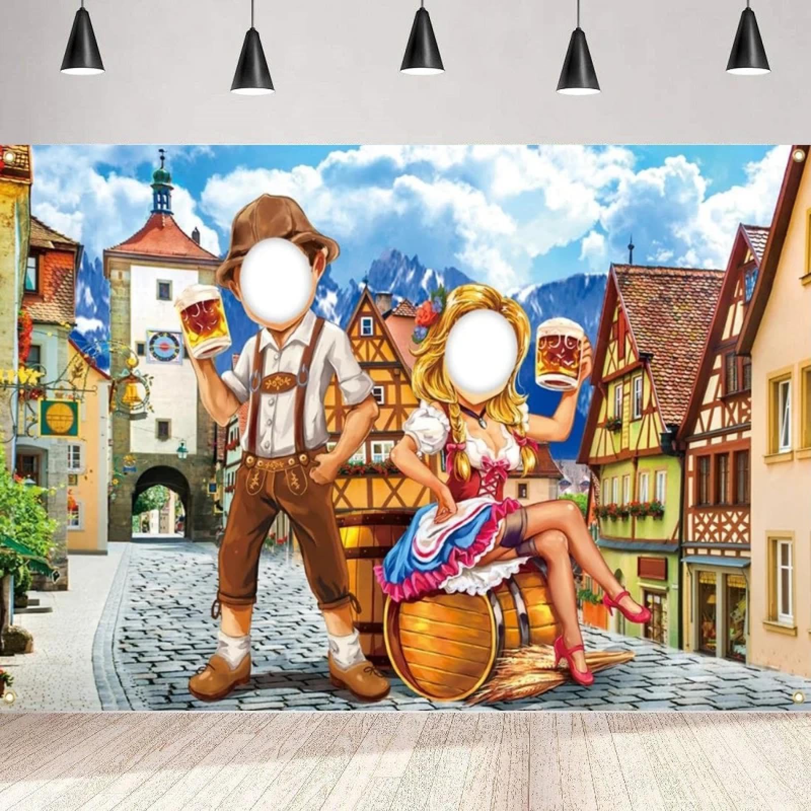 Oktoberfest Fotografia Tło Festiwal Piwo Party Przycinanie Akcesoria Zdjęcie w Selfie Rekwizyty