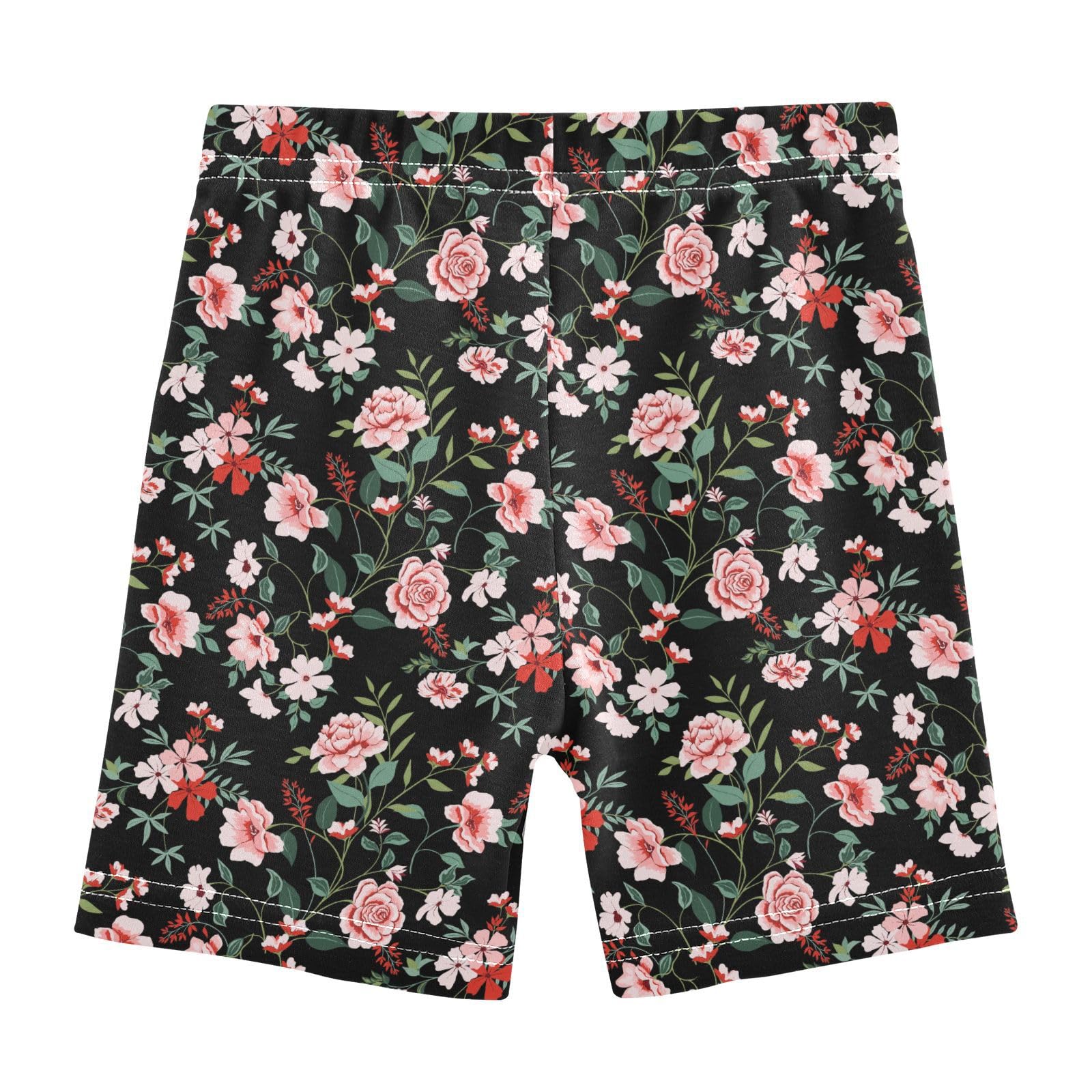 JHKKU Girls Flowers Shorts Cotton Cartwheel Bike Kids Biker Under Dress Dance Short Girl Clothes 4T