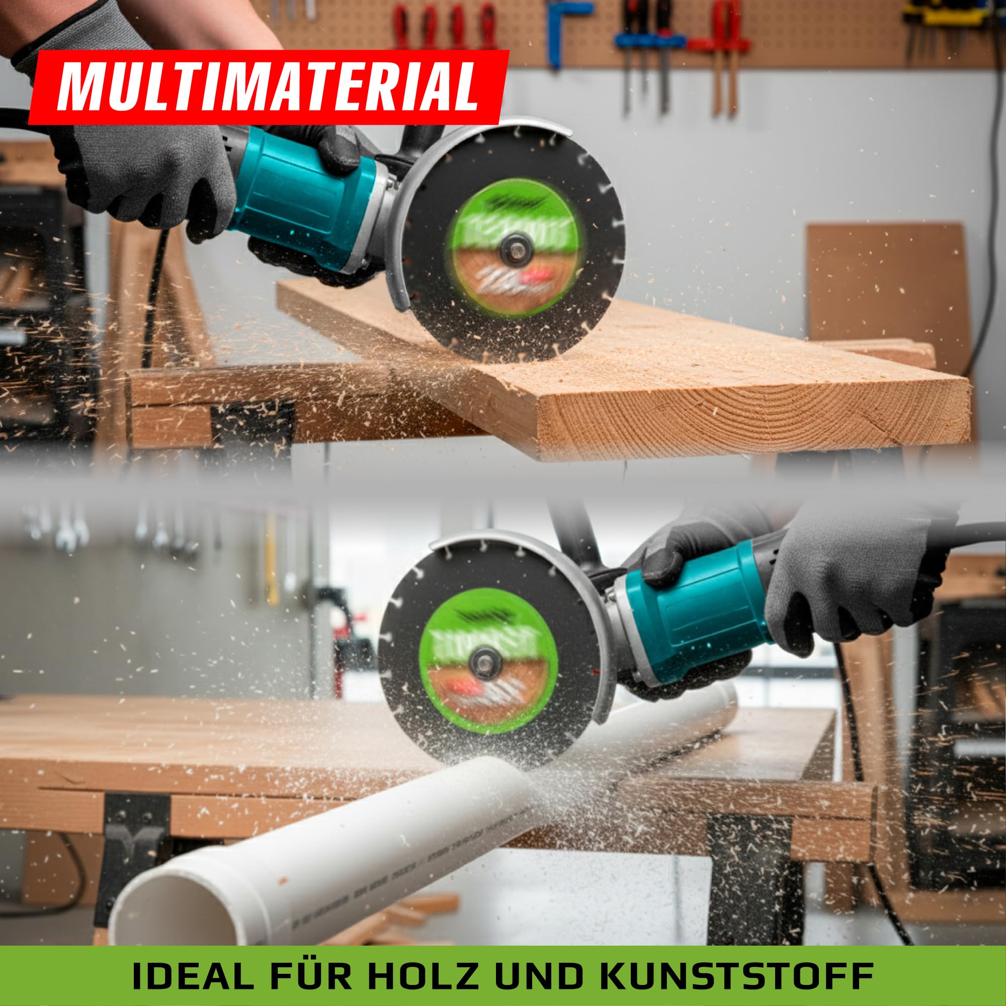 GRAFF Termit Disco de Corte para Madera 230 mm - Disco Amoladora 230 para Cortar Madera, Laminado, Plástico - Carburo de Tungsteno Disco de Corte para Amoladora Angular