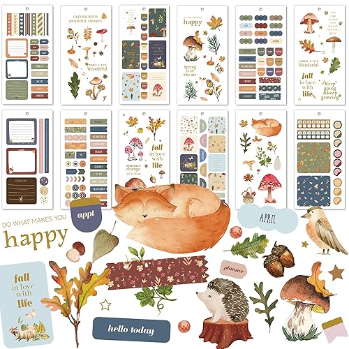 BIROYAL Aesthetic Journal Stickers, 576 Pcs Planner Stickers for Adults,