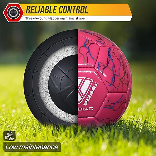 Miniatura 9 de Vizari Zodiac Balón de fútbol para entrenamiento al aire libre y juego divertido  Pelota de fútbol al aire libre con vejiga de goma y cuero