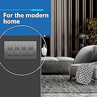 Vista 111 de LIDER LSWP-32M-W10P Placa sin tornillos acabado mate para interruptor, tamaño mediano de 2 segmentos de 4.88 x 4.92", policarbonato termoplástico